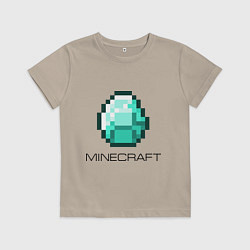 Футболка хлопковая детская Minecraft Diamond, цвет: миндальный