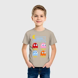 Футболка хлопковая детская Pac-Man: Usual Suspects, цвет: миндальный — фото 2