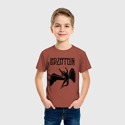 Футболка хлопковая детская Led Zeppelin Swan, цвет: кирпичный — фото 2