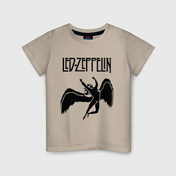 Футболка хлопковая детская Led Zeppelin Swan, цвет: миндальный
