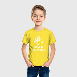 Футболка хлопковая детская Keep Calm & Pass It To Pirlo цвета желтый — фото 2