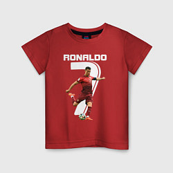 Футболка хлопковая детская Ronaldo 07 цвета красный — фото 1