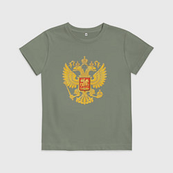 Детская футболка Герб России: золото