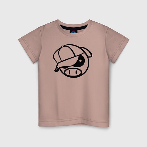 Детская футболка SUBARY PIG / Пыльно-розовый – фото 1