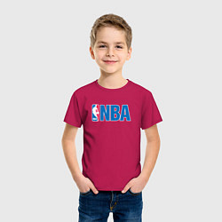 Футболка хлопковая детская NBA, цвет: маджента — фото 2