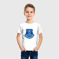 Футболка хлопковая детская Эвертон logo - nil satis nisi optimum, цвет: белый — фото 2