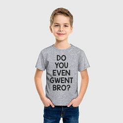 Футболка хлопковая детская DO YOU EVEN GWENT BRO?, цвет: меланж — фото 2