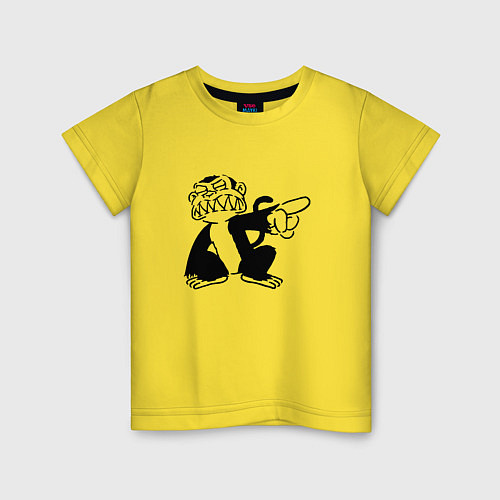 Детская футболка Злая обезьяна / Желтый – фото 1