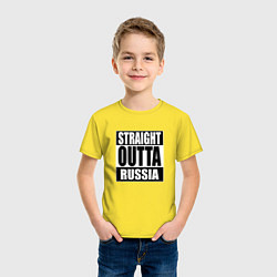 Футболка хлопковая детская Straight Outta Russia, цвет: желтый — фото 2