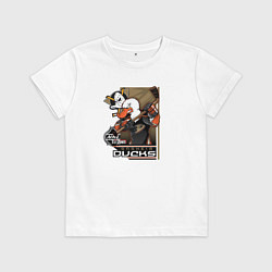 Футболка хлопковая детская Anaheim Ducks, цвет: белый