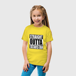 Футболка хлопковая детская Straight Outta Tatarstan, цвет: желтый — фото 2
