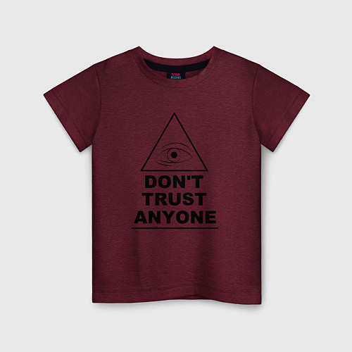 Детская футболка Dont trust anyone / Меланж-бордовый – фото 1