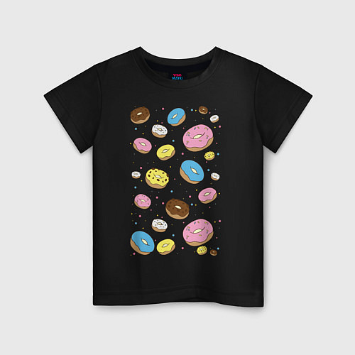 Детская футболка Пончики / Черный – фото 1