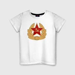 Футболка хлопковая детская Кокарда СССР, цвет: белый