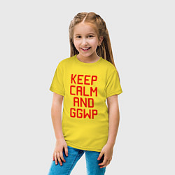 Футболка хлопковая детская Keep Calm & GGWP, цвет: желтый — фото 2