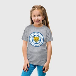 Футболка хлопковая детская Leicester City FC, цвет: меланж — фото 2
