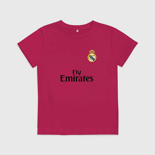 Детская футболка Real Madrid: Fly Emirates / Маджента – фото 1