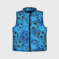 Детский жилет Футбольные мячи, цвет: 3D-черный