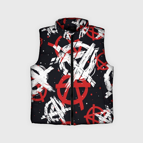 Детский жилет Анархия - паттерн / 3D-Красный – фото 1