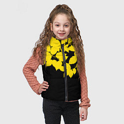 Детский жилет Желтые Листья - Минимализм, цвет: 3D-черный — фото 2