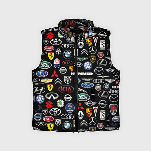 Детский жилет ЛОГОТИПЫ АВТО БРЕНДОВ / 3D-Красный – фото 1