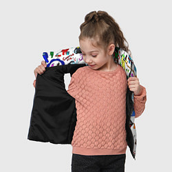 Детский жилет AMONG US STICKERBOMBING, цвет: 3D-черный — фото 2