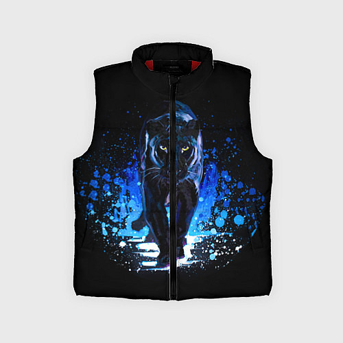 Детский жилет Черная пантера пятна краски / 3D-Красный – фото 1