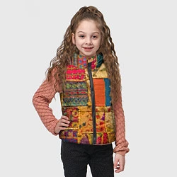 Детский жилет Пэчворк Лоскутное одеяло Patchwork Quilt, цвет: 3D-черный — фото 2