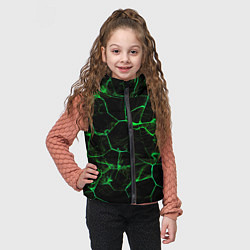 Детский жилет Абстракция - Черно-зеленый фон - дым, цвет: 3D-черный — фото 2