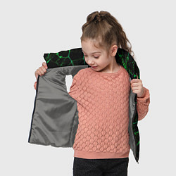 Детский жилет Абстракция - Черно-зеленый фон - дым, цвет: 3D-светло-серый — фото 2