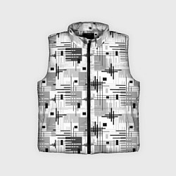 Детский жилет Черно белый ретро геометрический узор, цвет: 3D-светло-серый