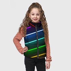 Детский жилет Неоновые разноцветные фонари - Голубой и зелёный, цвет: 3D-черный — фото 2