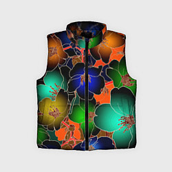 Детский жилет Vanguard floral pattern Summer night Fashion trend, цвет: 3D-черный