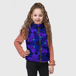 Детский жилет Калейдоскоп -геометрический сине-фиолетовый узор, цвет: 3D-светло-серый — фото 2