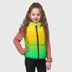 Детский жилет Неоновый градиентный желто-зеленый фон, цвет: 3D-черный — фото 2