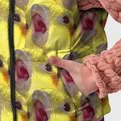 Детский жилет Попугай Корелла Орёт Мем, цвет: 3D-черный — фото 2