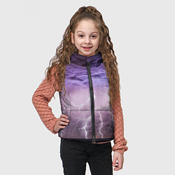 Детский жилет Гроза в ночном небе, цвет: 3D-черный — фото 2