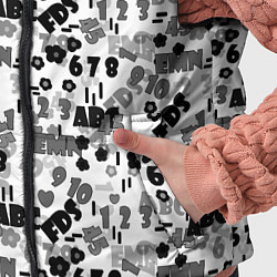 Детский жилет Black and white alphabet and numbers, цвет: 3D-черный — фото 2