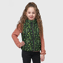 Детский жилет Листья зеленый плюща - паттерн, цвет: 3D-черный — фото 2