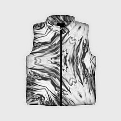 Детский жилет Черно-белый абстрактный узор Трио, цвет: 3D-светло-серый