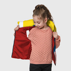 Детский жилет Абстрактный набор геометрических фигур - Жёлтый, цвет: 3D-красный — фото 2