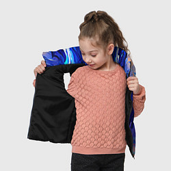 Детский жилет Симметричная абстракция Синие волны, цвет: 3D-черный — фото 2
