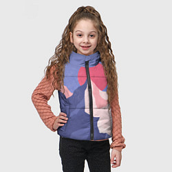 Детский жилет Пейзаж гор и леса в стиле ретро, цвет: 3D-красный — фото 2