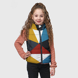 Детский жилет Абстрактный набор разноцветных геометрических фигу, цвет: 3D-красный — фото 2
