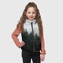 Детский жилет Туманный хвойный лес, цвет: 3D-красный — фото 2