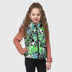 Детский жилет Зелено-голубой абстрактный узор, цвет: 3D-красный — фото 2