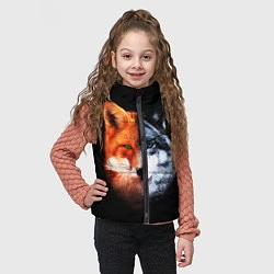Детский жилет Волк и Лисица, цвет: 3D-черный — фото 2