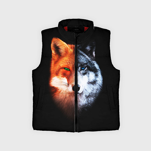 Детский жилет Волк и Лисица / 3D-Красный – фото 1