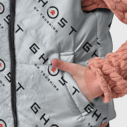 Детский жилет Призрак Цусимы узор, цвет: 3D-светло-серый — фото 2