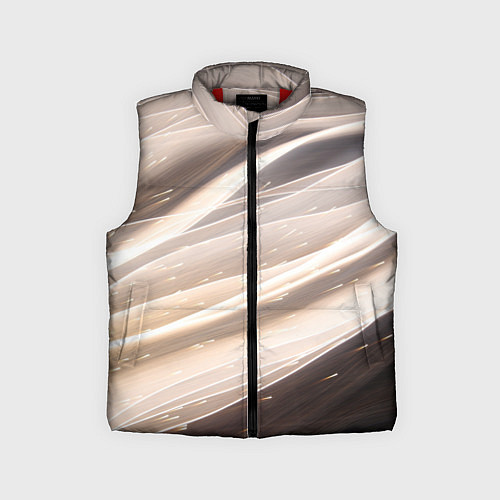 Детский жилет Абстрактные волны и огни бесконечности / 3D-Красный – фото 1